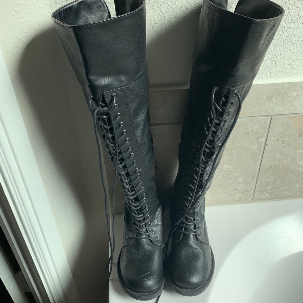 Torrid Wide Calf Over the Knee Combat Boots